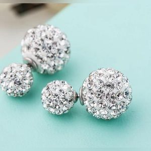 New Sterling Silver Double Ball Earrings